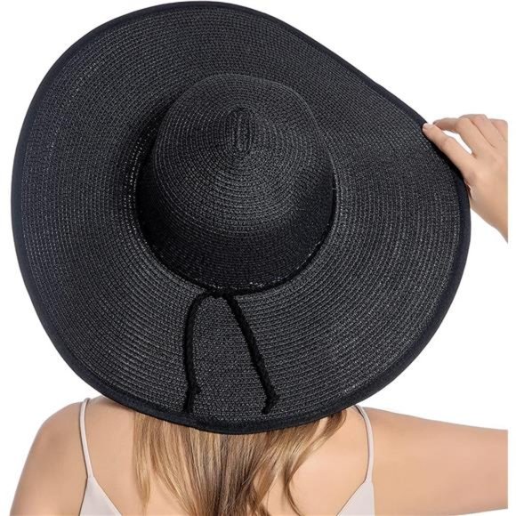 Women\'s Sun Straw Hat Wide Brim Summer Hat Foldable Roll up Floppy Beach Cap main image 7